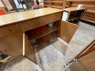 Mostrador armario madera y cristal