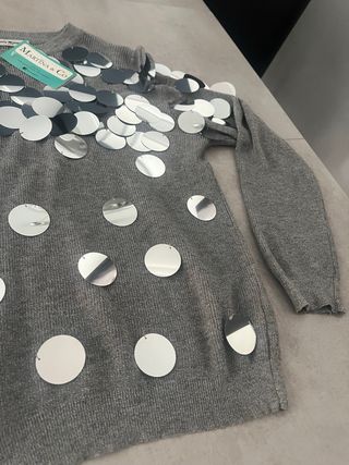 Jersey gris lentejuelas XL