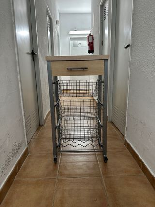 Carrito Auxiliar Cocina Madera y Metal ikea
