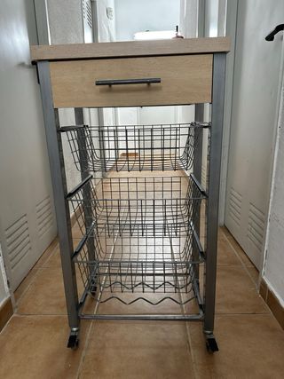 Carrito Auxiliar Cocina Madera y Metal ikea