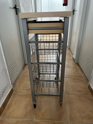 Carrito Auxiliar Cocina Madera y Metal ikea