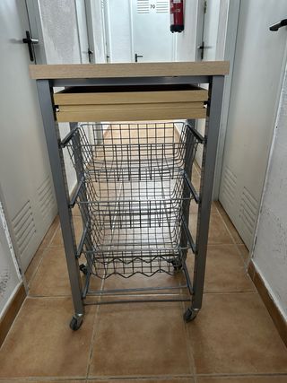 Carrito Auxiliar Cocina Madera y Metal ikea
