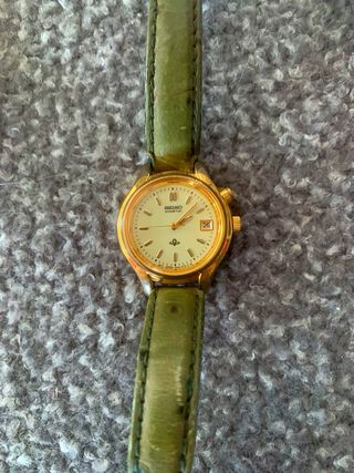 Orologio donna Seiko Kinetic oro e verde