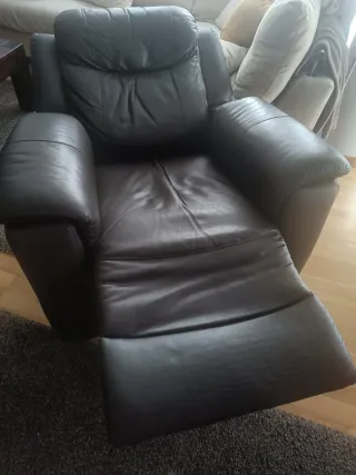 Sofá relax piel marrón chocolate