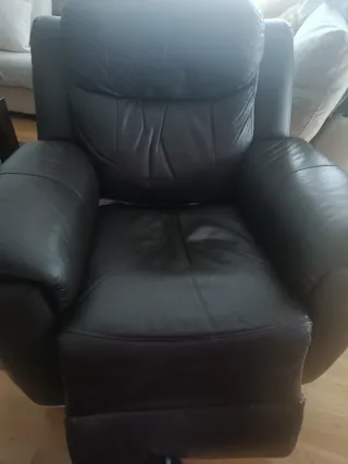 Sofá relax piel marrón chocolate