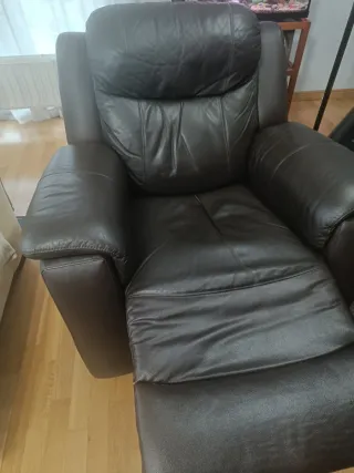 Sofá relax piel marrón chocolate