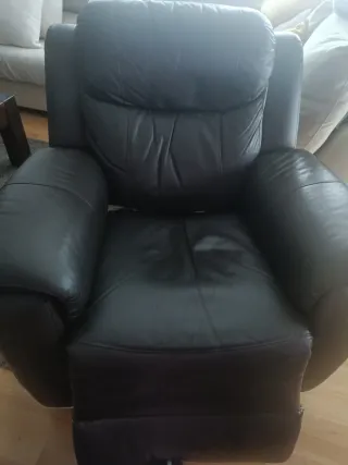 Sofá relax piel marrón chocolate