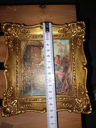 Pareja de cuadros antiguos dorados