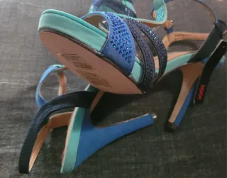 Sandalias Mariamare Tacon Azul y Verde