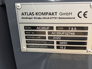 Miniexcavadora Atlas AC35 UF 3.5 Ton