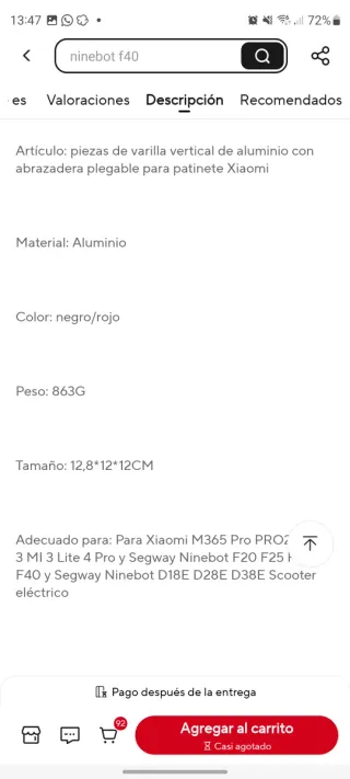 Abrazadera Plegable Patinete.