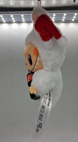 LABUBU Peluche Blanco con Gorro Rojo y Coca-Cola