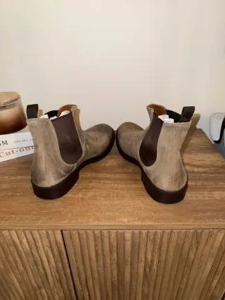 Stivaletti uomo pelle beige/marrone