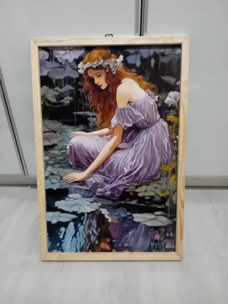 Dipinto ad olio su tela applicata su tavola