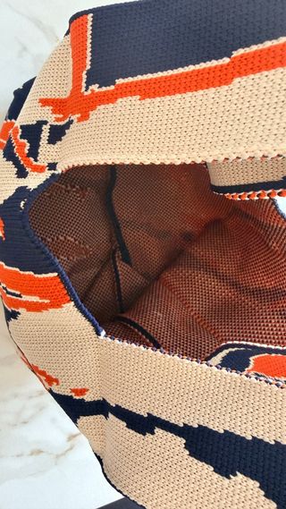 Bolso de mano de punto vintage multicolor