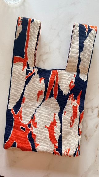 Bolso de mano de punto vintage multicolor