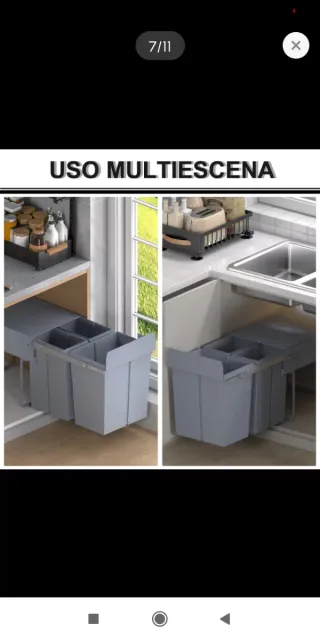 Cubo basura extraíble reciclaje