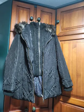 Chaquetón Desigual Talla 46 Negro