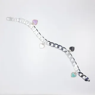 Bracciale artigianale catena argentato charm