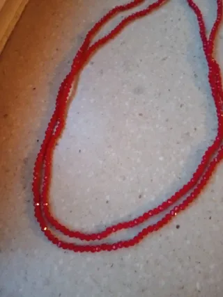 Collana donna con perline rosse