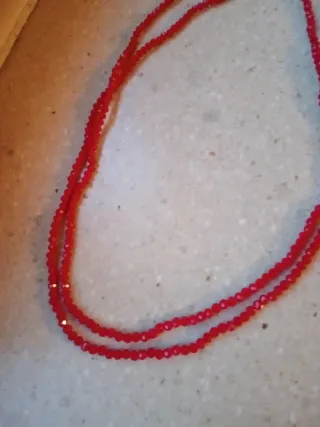 Collana donna con perline rosse