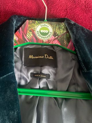 Chaqueta Terciopelo Massimo Dutti Teal