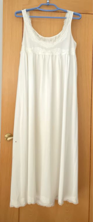 Camisón Largo Mujer Blanco Encaje