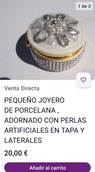 Joyero Vintage de Porcelana y Perlas