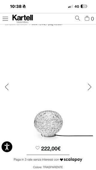 Kartell Mini Planet Lampada Battery Cristallo