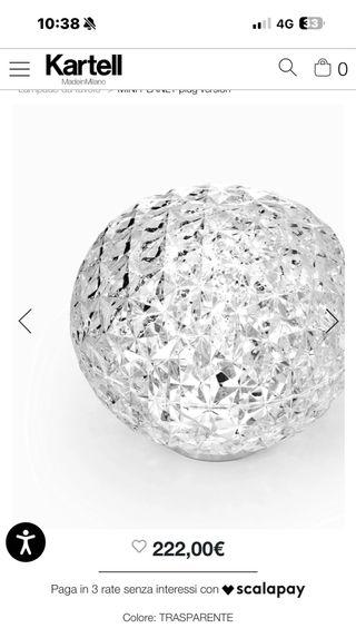 Kartell Mini Planet Lampada Battery Cristallo