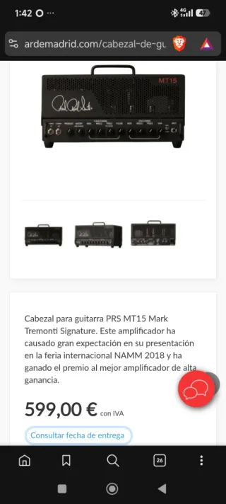 Amplificador PRS MT15 Mark Tremonti + Cabina