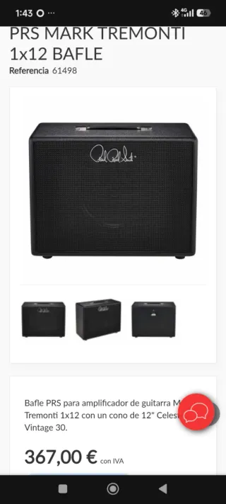 Amplificador PRS MT15 Mark Tremonti + Cabina