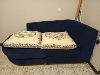 Sofá chaise longue azul marino 2 plazas
