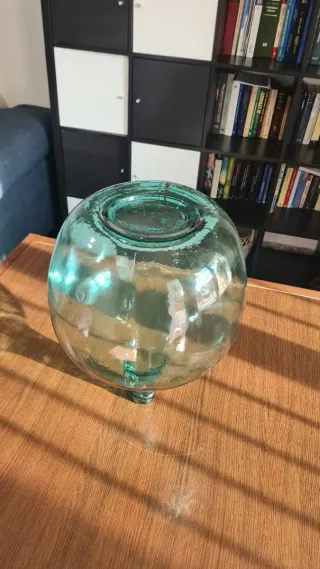 Damajuana vidrio turquesa soplado 16L vintage