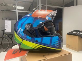 Casco Integral SKA-P gafa solar Azul y Amarillo