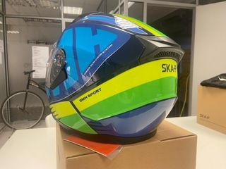 Casco Integral SKA-P gafa solar Azul y Amarillo