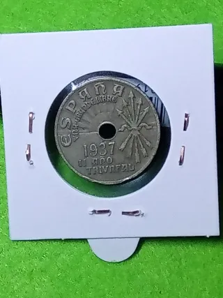 Moneda 25 cts DE 1937