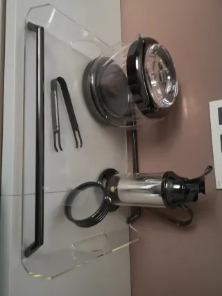 Bandeja con jarra termo, cubitera y pinzas