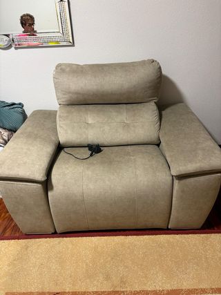 Sofá 1 plaza eléctrico beige