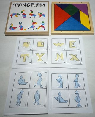 Tangram en estuche de madera