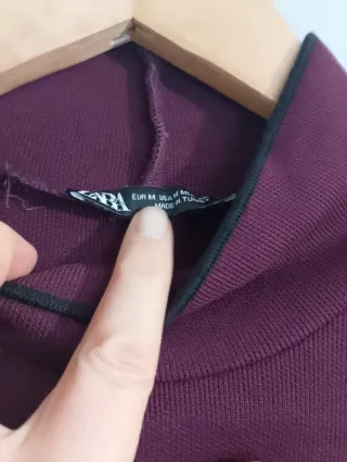 Vestido Zara Granate Punto