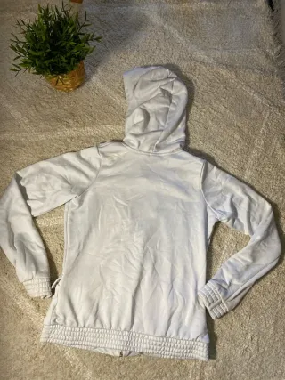 Reebok Sudadera con cremallera blanca retro