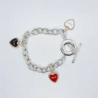 Bracciale artigianale catena argentato charm cuore