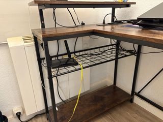 Escritorio esquinero madera y metal
