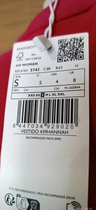 Vestido corto Mango fucsia