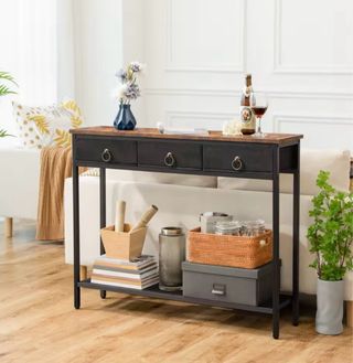 Tavolo consolle in legno e metallo NUOVO