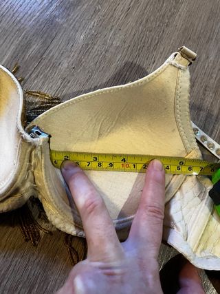 Top Danza Oriental Pedrería Flecos Dorado