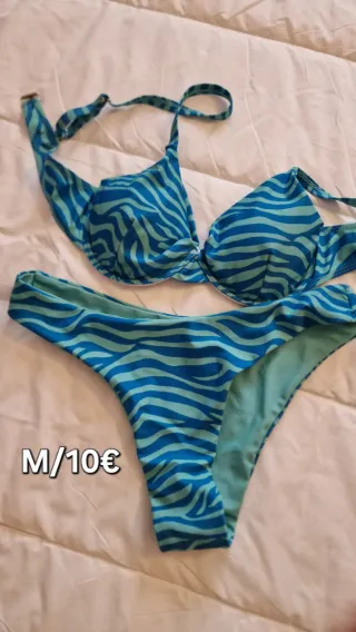 Traje de baño bikini estampado M
