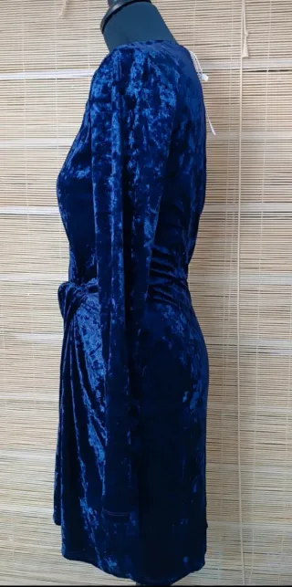 Vestido Terciopelo Mango berenjena Talla S