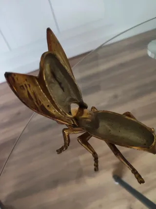 Cenicero figura mosca bronce antiguo